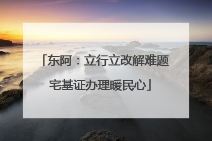 东阿：立行立改解难题 宅基证办理暖民心